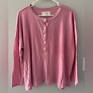 The GREAT. Long Sleeve Henley Shirt